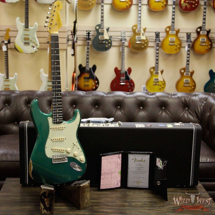 Fender Custom Shop 1963 Stratocaster Relic Rosewood Fingerboard British Racing Green - Image 13