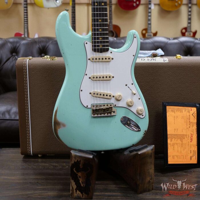 Fender Custom Shop 1963 Stratocaster Relic AAA Rosewood Board with Quartersawn Maple Neck Surf Green - Image 8