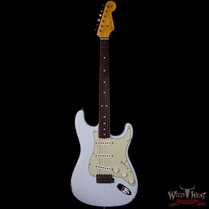 Fender Custom Shop 1963 Stratocaster Relic Rosewood Fretboard Sonic Blue - Image 5