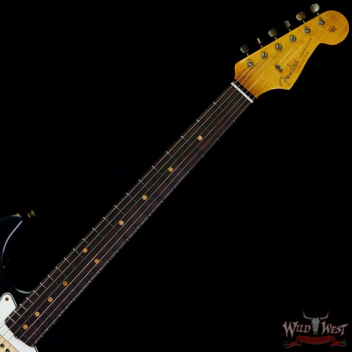 Fender Custom Shop 1963 Stratocaster Relic AAA Rosewood Board with Quartersawn Maple Neck Black - Image 4