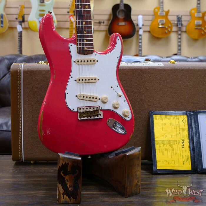 Fender Custom Shop 1963 Stratocaster Relic AAA Rosewood Board with Quartersawn Maple Neck Fiesta Red - Image 8