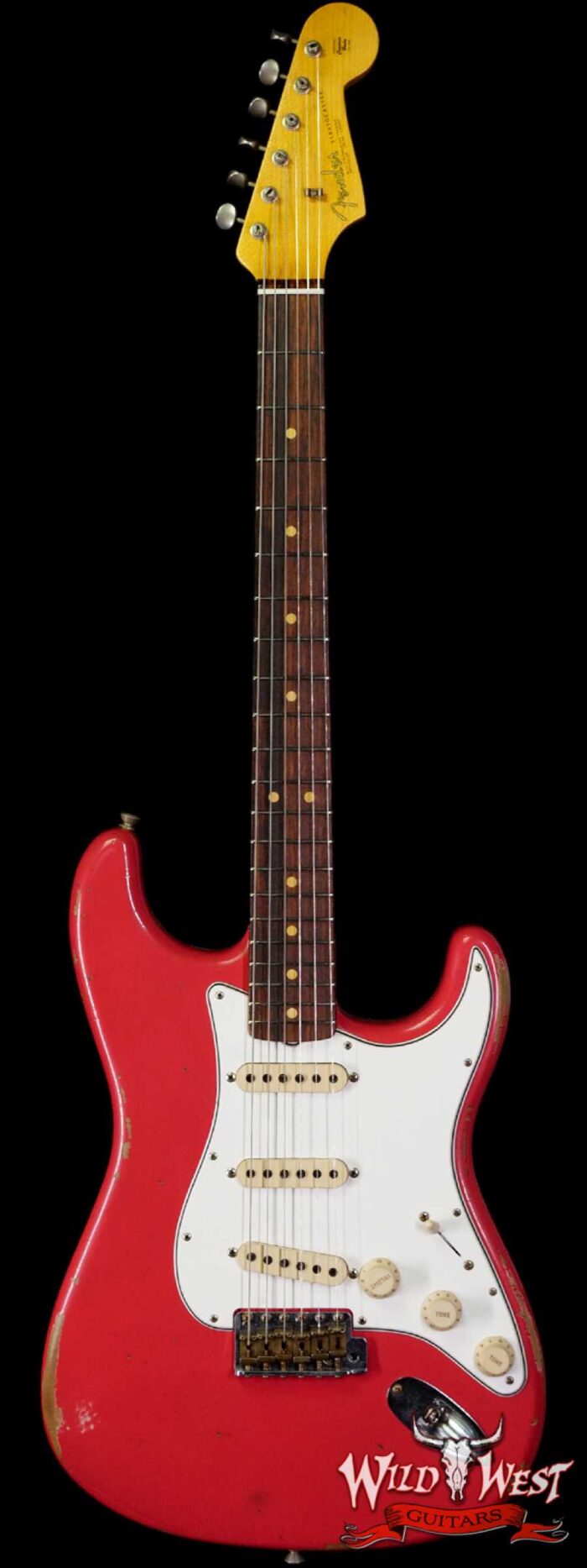 Fender Custom Shop 1963 Stratocaster Relic AAA Rosewood Board with Quartersawn Maple Neck Fiesta Red - Image 1