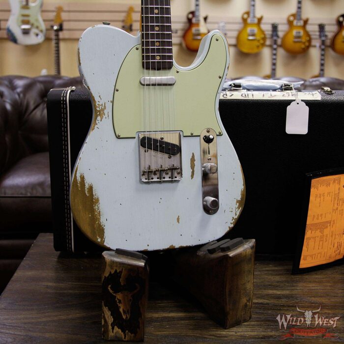 Fender Custom Shop 1963 Telecaster Heavy Relic AAA Rosewood Fingerboard Sonic Blue - Image 12