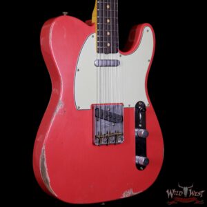 Fender Custom Shop 1963 Telecaster Relic Rosewood Fretboard Fiesta Red - Image 4