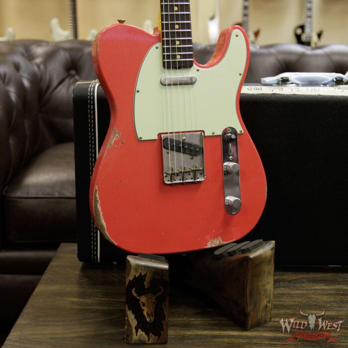 Fender Custom Shop 1963 Telecaster Relic Rosewood Fretboard Fiesta Red - Image 13