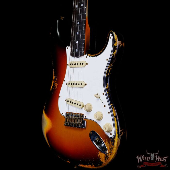 Fender Custom Shop 1967 Stratocaster AAA Rosewood Fingerboard Hand-Wound Pickups Heavy Relic 3 Tone Sunburst - Image 2
