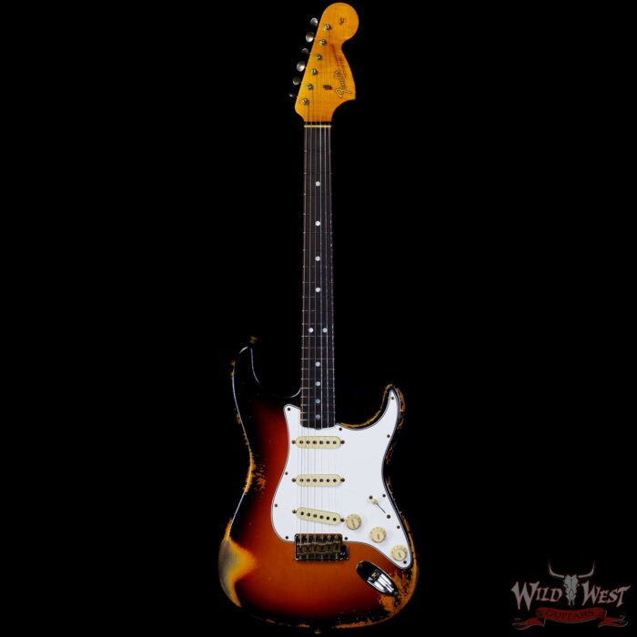 Fender Custom Shop 1967 Stratocaster AAA Rosewood Fingerboard Hand-Wound Pickups Heavy Relic 3 Tone Sunburst - Image 3