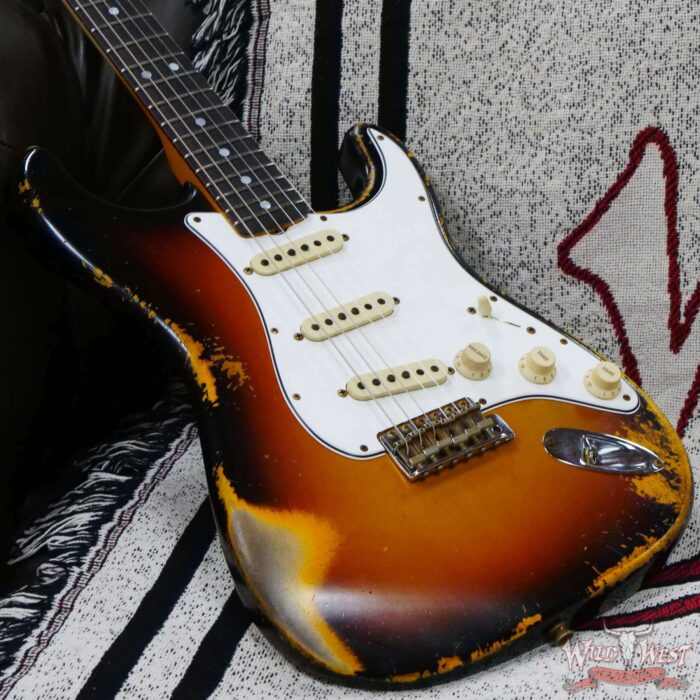 Fender Custom Shop 1967 Stratocaster AAA Rosewood Fingerboard Hand-Wound Pickups Heavy Relic 3 Tone Sunburst - Image 8