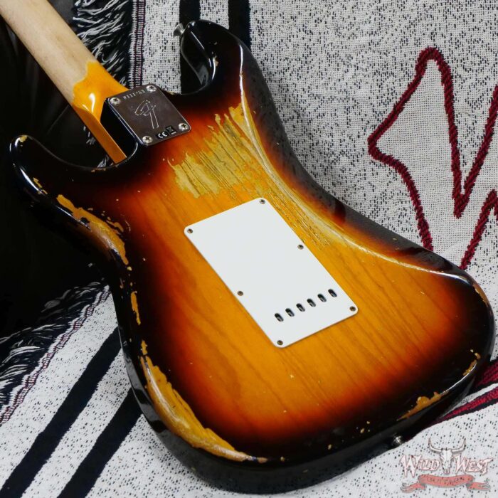 Fender Custom Shop Ash 1968 Stratocaster Quartersawn Maple Neck AAA Rosewood Slab Board Hand-Wound Pickups Relic 3 Tone Sunburst - Image 11