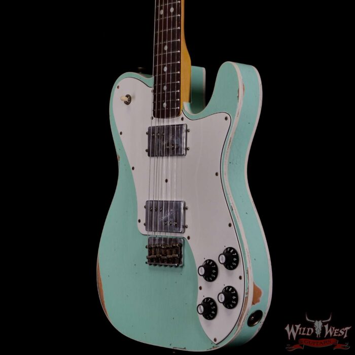 Fender Custom Shop 1972 Telecaster Deluxe Relic HH Quatersawn Maple Neck AAA Rosewood Board Surf Green - Image 2