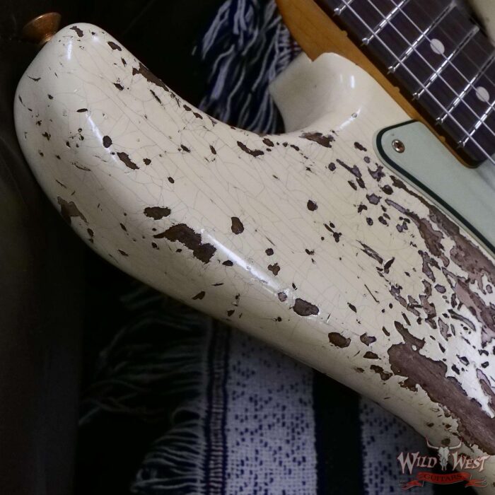 Fender Custom Shop Wild West Guitars 25th Anniversary 1960 Stratocaster Hardtail Madagascar Rosewood Fretboard Heavy Relic Vinatge White 7.15 LBS - Image 9