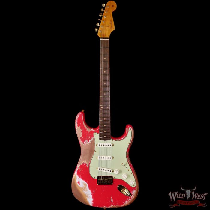 Fender Custom Shop Wild West Guitars 25th Anniversary 1960 Stratocaster Hardtail Madagascar Rosewood Fretboard Heavy Relic Fiesta Red 7.00 LBS - Image 3