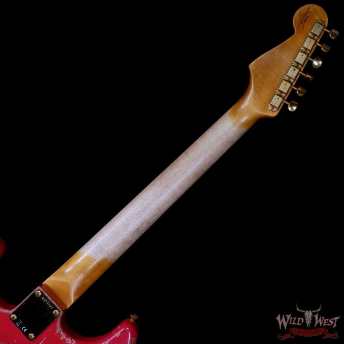 Fender Custom Shop Wild West Guitars 25th Anniversary 1960 Stratocaster Hardtail Madagascar Rosewood Fretboard Heavy Relic Fiesta Red 7.00 LBS - Image 5