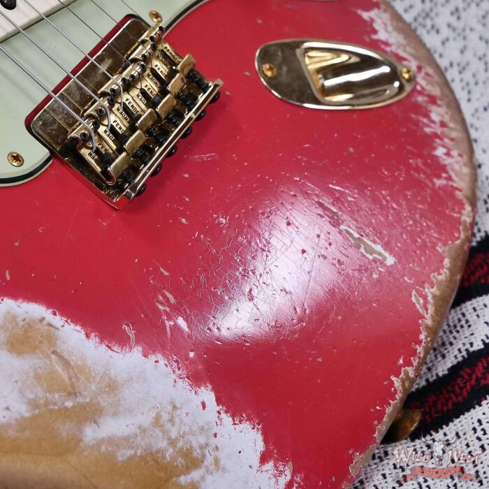 Fender Custom Shop Wild West Guitars 25th Anniversary 1960 Stratocaster Hardtail Madagascar Rosewood Fretboard Heavy Relic Fiesta Red 7.00 LBS - Image 10