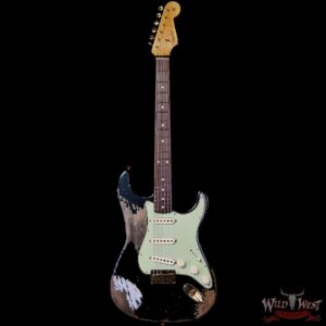 Fender Custom Shop Wild West Guitars 25th Anniversary 1960 Stratocaster Hardtail Madagascar Rosewood Fretboard Heavy Relic Black 7.15 LBS - Image 3