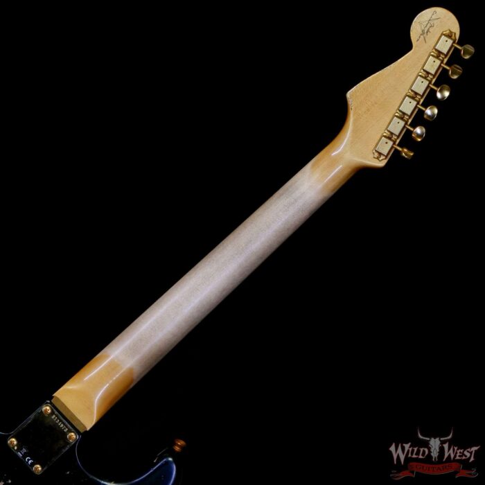 Fender Custom Shop Wild West Guitars 25th Anniversary 1960 Stratocaster Hardtail Madagascar Rosewood Fretboard Heavy Relic Black 7.15 LBS - Image 5