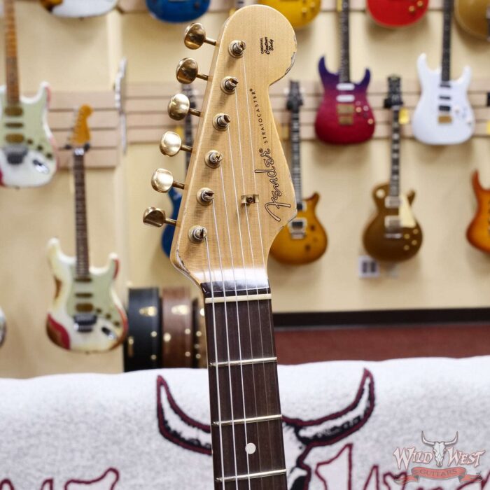 Fender Custom Shop Wild West Guitars 25th Anniversary 1960 Stratocaster Hardtail Madagascar Rosewood Fretboard Heavy Relic Black 7.15 LBS - Image 7