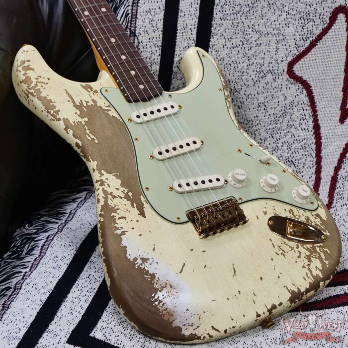 Fender Custom Shop Wild West Guitars 25th Anniversary 1960 Stratocaster Hardtail Madagascar Rosewood Fretboard Heavy Relic Vinatge White 6.90 LBS - Image 8