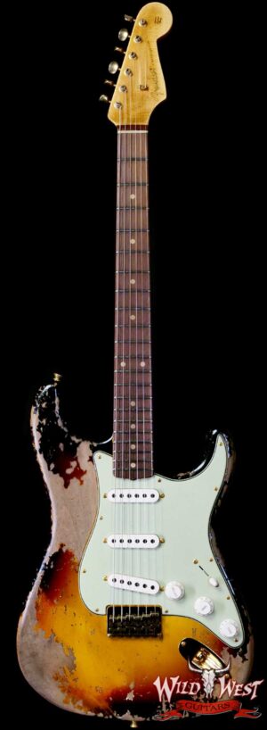 Fender Custom Shop Wild West Guitars 25th Anniversary 1960 Stratocaster Hardtail Madagascar Rosewood Fingerboard Heavy Relic 3 Tone Sunburst 6.90 LBS