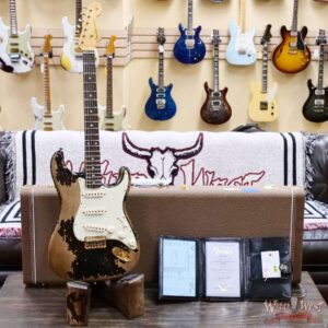 Fender Custom Shop Wild West Guitars 25th Anniversary 1960 Stratocaster Hardtail Madagascar Rosewood Fretboard Heavy Relic Black 7.20 LBS - Image 6