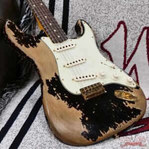 Fender Custom Shop Wild West Guitars 25th Anniversary 1960 Stratocaster Hardtail Madagascar Rosewood Fretboard Heavy Relic Black 7.20 LBS - Image 8