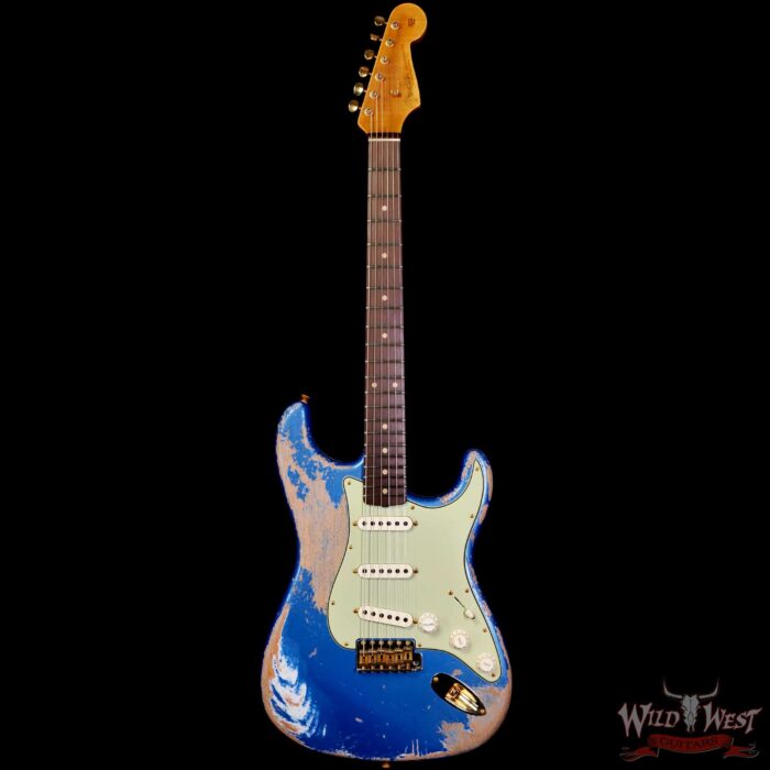 Fender Custom Shop Wild West Guitars 25th Anniversary 1960 Stratocaster Madagascar Rosewood Fretboard Heavy Relic Lake Placid Blue 7.65 LBS - Image 3