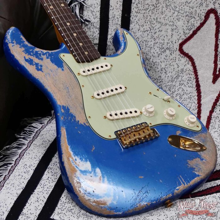 Fender Custom Shop Wild West Guitars 25th Anniversary 1960 Stratocaster Madagascar Rosewood Fretboard Heavy Relic Lake Placid Blue 7.65 LBS - Image 8