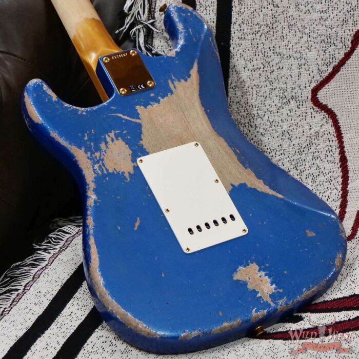 Fender Custom Shop Wild West Guitars 25th Anniversary 1960 Stratocaster Madagascar Rosewood Fretboard Heavy Relic Lake Placid Blue 7.65 LBS - Image 12