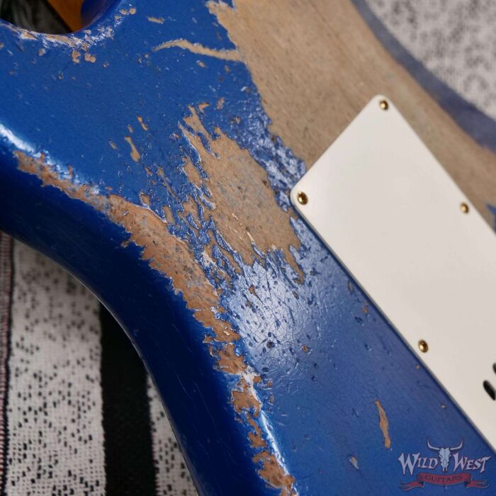 Fender Custom Shop Wild West Guitars 25th Anniversary 1960 Stratocaster Madagascar Rosewood Fretboard Heavy Relic Lake Placid Blue 7.65 LBS - Image 13