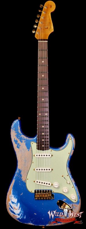 Fender Custom Shop Wild West Guitars 25th Anniversary 1960 Stratocaster Madagascar Rosewood Fretboard Heavy Relic Lake Placid Blue 7.65 LBS