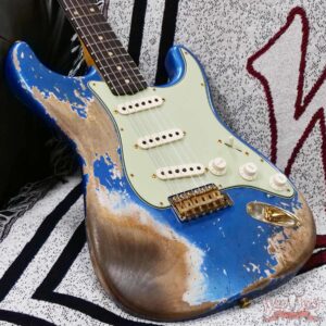Fender Custom Shop Wild West Guitars 25th Anniversary 1960 Stratocaster Madagascar Rosewood Fretboard Heavy Relic Lake Placid Blue 7.60 LBS - Image 8