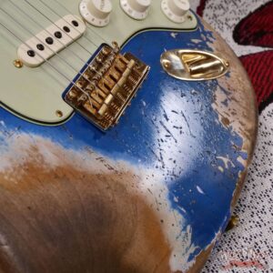 Fender Custom Shop Wild West Guitars 25th Anniversary 1960 Stratocaster Madagascar Rosewood Fretboard Heavy Relic Lake Placid Blue 7.60 LBS - Image 9