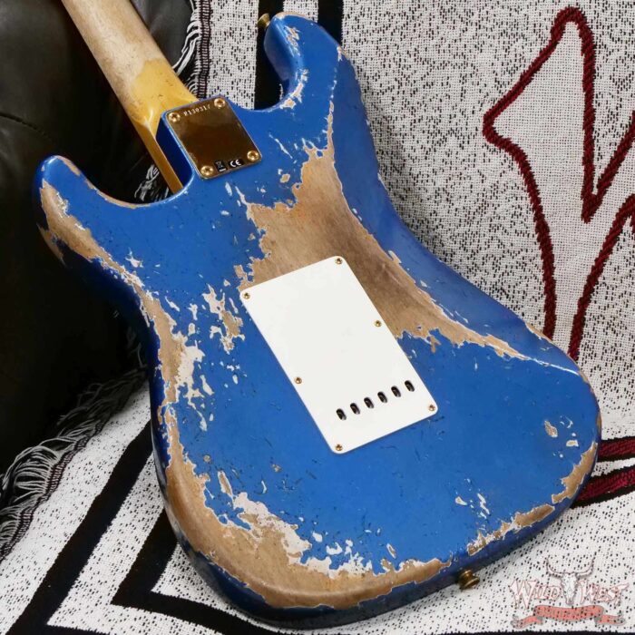 Fender Custom Shop Wild West Guitars 25th Anniversary 1960 Stratocaster Madagascar Rosewood Fretboard Heavy Relic Lake Placid Blue 7.60 LBS - Image 12