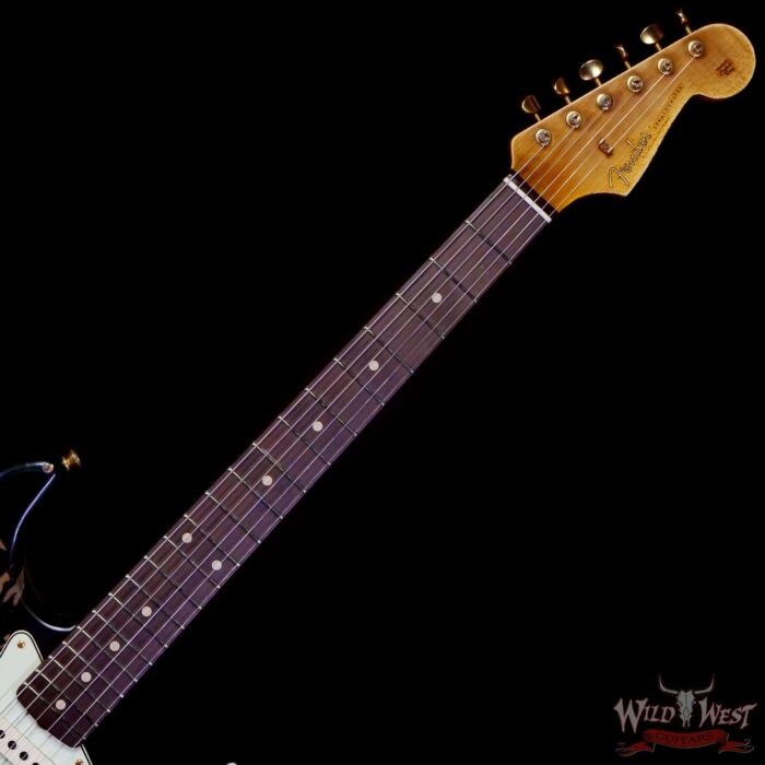 Fender Custom Shop Wild West Guitars 25th Anniversary 1960 Stratocaster Madagascar Rosewood Fretboard Heavy Relic Black 7.90 LBS - Image 4