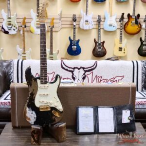 Fender Custom Shop Wild West Guitars 25th Anniversary 1960 Stratocaster Madagascar Rosewood Fretboard Heavy Relic Black 7.90 LBS - Image 6