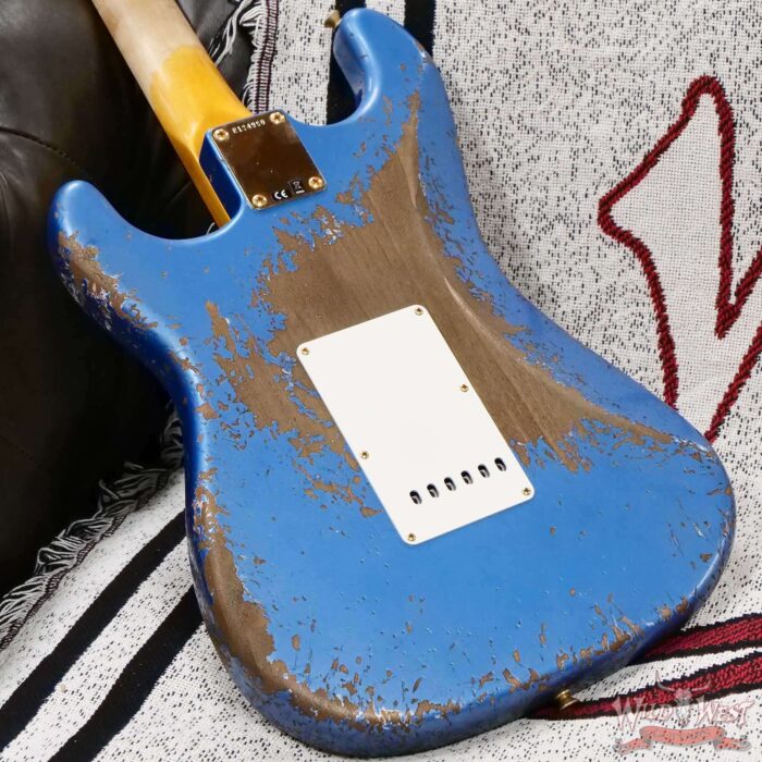 Fender Custom Shop Wild West Guitars 25th Anniversary 1960 Stratocaster Madagascar Rosewood Fretboard Heavy Relic Lake Placid Blue 7.75 LBS - Image 12