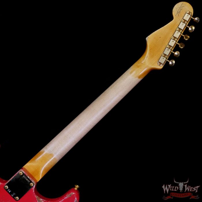 Fender Custom Shop Wild West Guitars 25th Anniversary 1960 Stratocaster Hardtail Madagascar Rosewood Fretboard Heavy Relic Fiesta Red 7.05 LBS - Image 5
