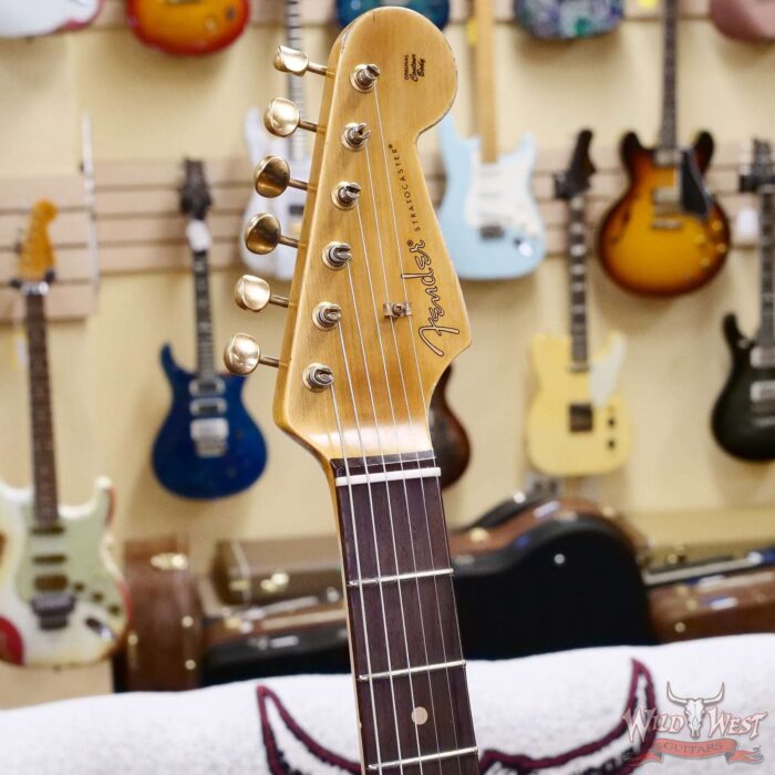 Fender Custom Shop Wild West Guitars 25th Anniversary 1960 Stratocaster Hardtail Madagascar Rosewood Fretboard Heavy Relic Fiesta Red 7.05 LBS - Image 7