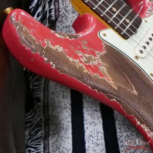 Fender Custom Shop Wild West Guitars 25th Anniversary 1960 Stratocaster Hardtail Madagascar Rosewood Fretboard Heavy Relic Fiesta Red 7.05 LBS - Image 9
