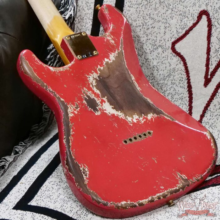 Fender Custom Shop Wild West Guitars 25th Anniversary 1960 Stratocaster Hardtail Madagascar Rosewood Fretboard Heavy Relic Fiesta Red 7.05 LBS - Image 12