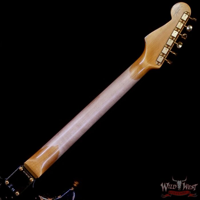 Fender Custom Shop Wild West Guitars 25th Anniversary 1960 Stratocaster Hardtail Madagascar Rosewood Fretboard Heavy Relic Black 7.25 LBS - Image 5
