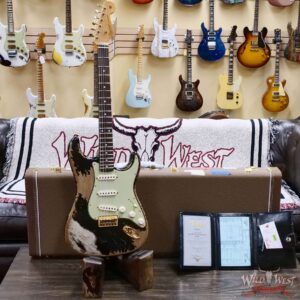 Fender Custom Shop Wild West Guitars 25th Anniversary 1960 Stratocaster Hardtail Madagascar Rosewood Fretboard Heavy Relic Black 7.25 LBS - Image 6