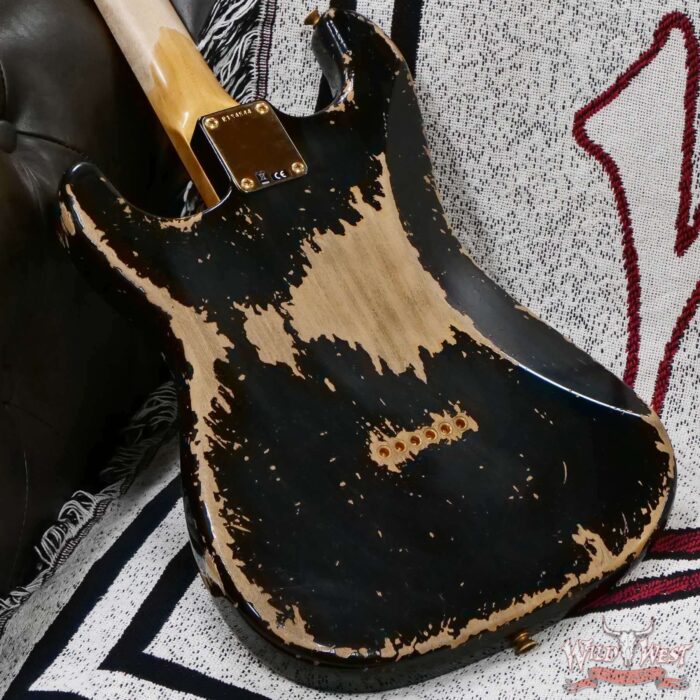 Fender Custom Shop Wild West Guitars 25th Anniversary 1960 Stratocaster Hardtail Madagascar Rosewood Fretboard Heavy Relic Black 7.25 LBS - Image 12