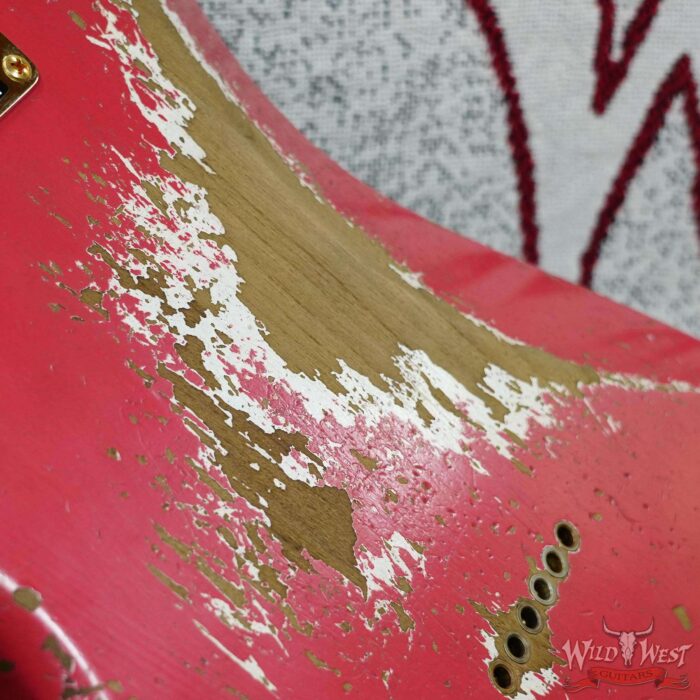 Fender Custom Shop Wild West Guitars 25th Anniversary 1960 Stratocaster Hardtail Madagascar Rosewood Fretboard Heavy Relic Fiesta Red 7.20 - Image 13