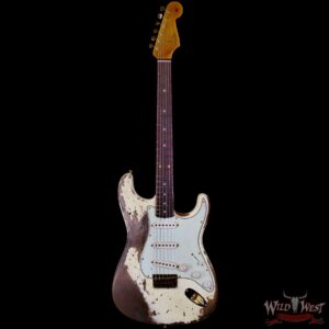 Fender Custom Shop Wild West Guitars 25th Anniversary 1960 Stratocaster Hardtail Madagascar Rosewood Fretboard Heavy Relic Vinatge White 7.35 LBS - Image 3