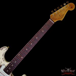Fender Custom Shop Wild West Guitars 25th Anniversary 1960 Stratocaster Hardtail Madagascar Rosewood Fretboard Heavy Relic Vinatge White 7.35 LBS - Image 4