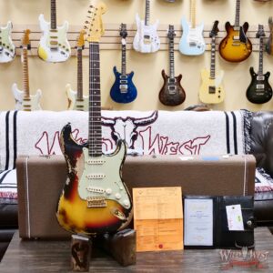 Fender Custom Shop Wild West Guitars 25th Anniversary 1960 Stratocaster Madagascar Rosewood Fretboard Heavy Relic 3 Tone Sunburst 7.70 LBS - Image 6