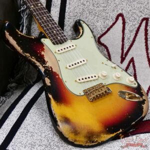 Fender Custom Shop Wild West Guitars 25th Anniversary 1960 Stratocaster Madagascar Rosewood Fretboard Heavy Relic 3 Tone Sunburst 7.70 LBS - Image 8
