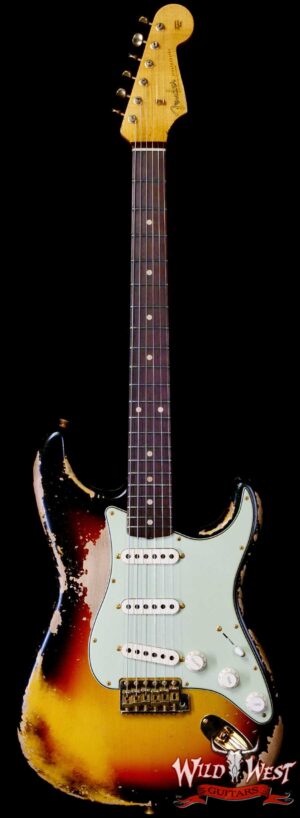 Fender Custom Shop Wild West Guitars 25th Anniversary 1960 Stratocaster Madagascar Rosewood Fretboard Heavy Relic 3 Tone Sunburst 7.70 LBS