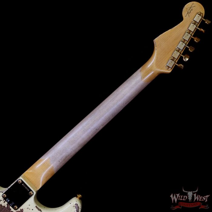 Fender Custom Shop Wild West Guitars 25th Anniversary 1960 Stratocaster Madagascar Rosewood Fretboard Heavy Relic Vintage White 7.75 LBS - Image 5